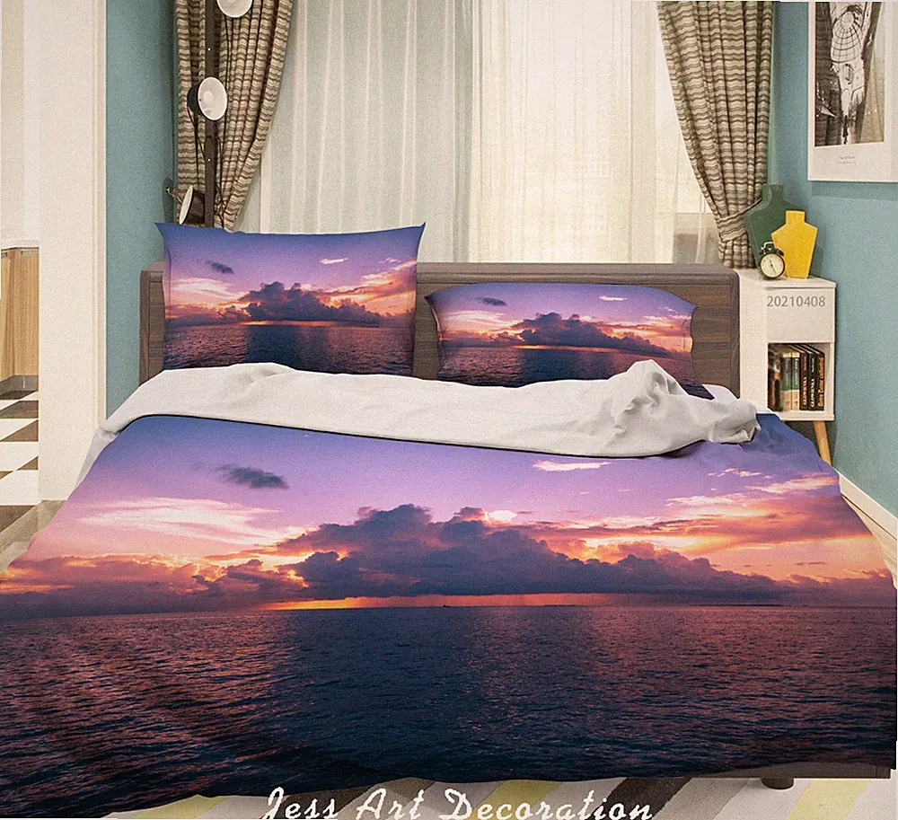 3D Cloud Sea Ripple Sky Fog Quilt Cover Set Duvet Cover Bedding Pillowcases 732