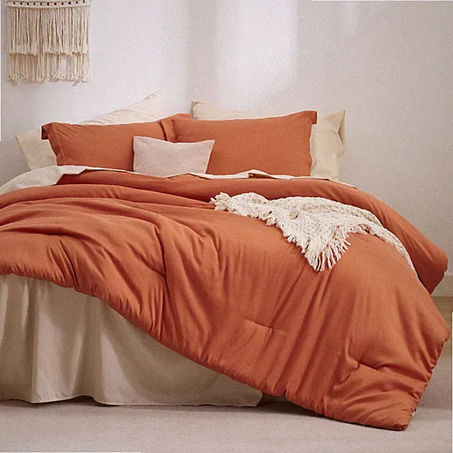 Bedsure King Size Comforter Set - 7 Pieces Burnt Orange King Bedding Set For