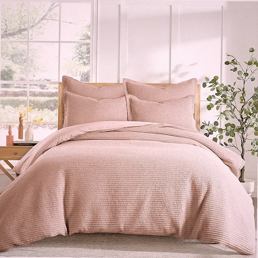 Cloud Waffle Blush Full/Queen Comforter Set - Levtex Home