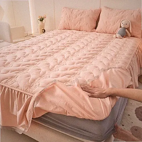 Cotton Bed Sheets Antibacterial Bed Skirt Elastic Bed Cover Sheet Mattress Cover