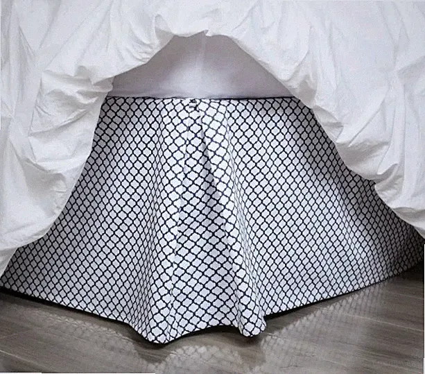 Crane & Canopy Pleated Blue Cloud & White Queen Size Bedskirt 14" Drop