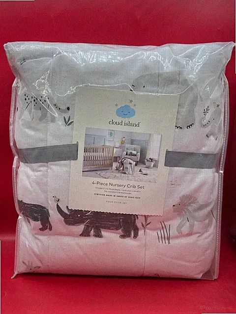 Crib Bedding Set - Two by Two Animals - 4pc - Cloud Island