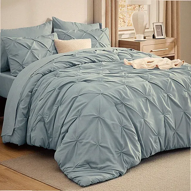GentleSoft Pintuck Queen Set – Cloud-Like Comforter with Sheets & Pillowcases