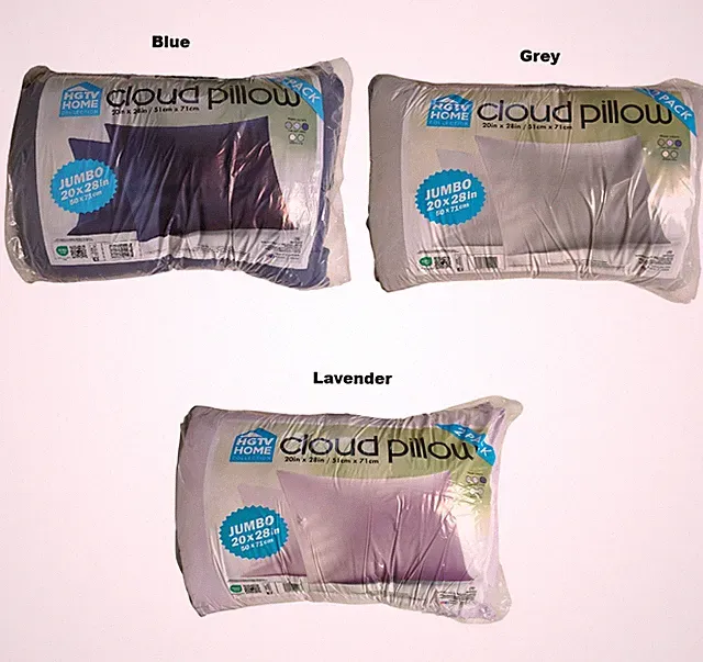 HGTV 2-Pack Fun Extremely Soft & Cozy Cloud Bed Pillow, 20" x 28"