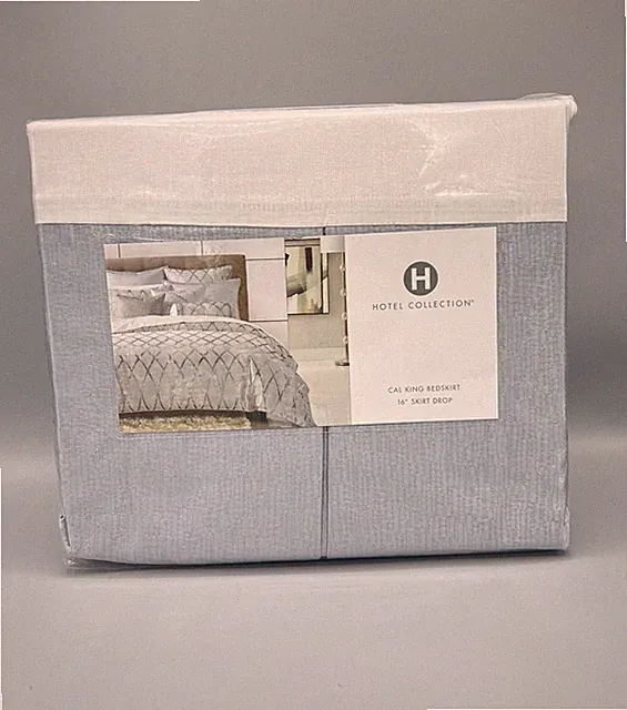 Hotel Collection Dimensional CAL-KING Bedskirt Blue-Silver