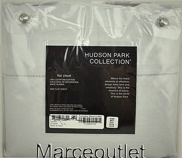 Hudson Park Classic Linens Egyptian Cotton Percale TWIN Flat Sheet Cloud