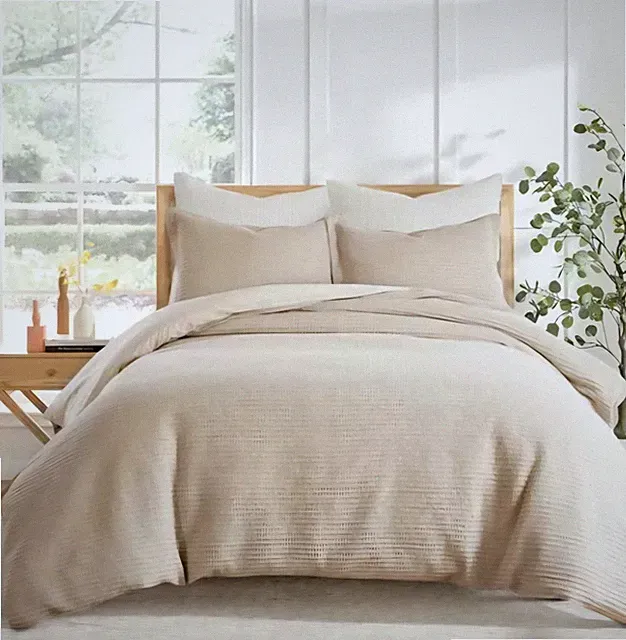Levtex Cloud Waffle Undyed 2 Pc Duvet Cover Set Twin Cream