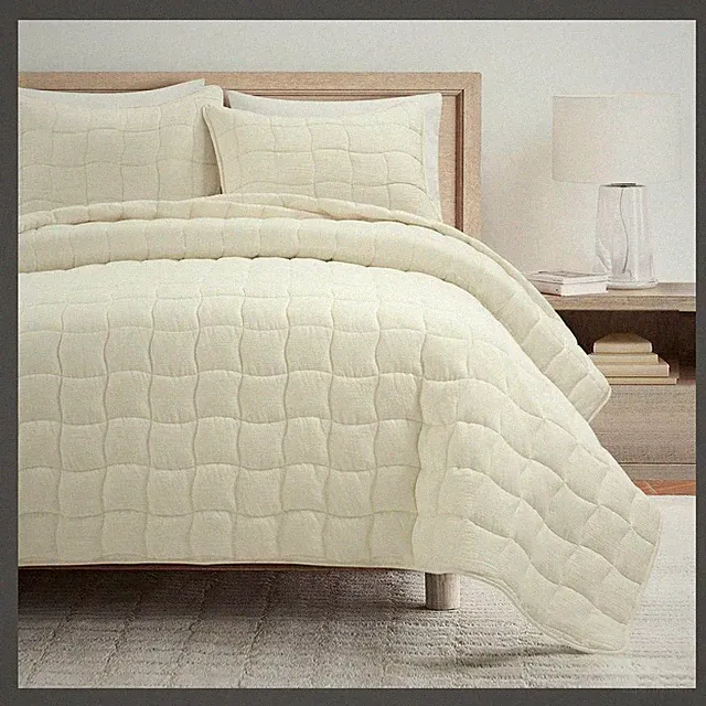Lush Décor 3pc Full/Queen Cloud Gauze Quilt Set White: OEKO-TEX