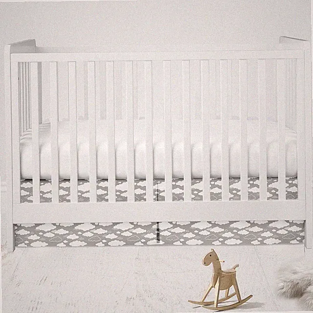 Multiple Options of Crib or Toddler Bed Skirt or Dust Ruffle 100% Cotton Percale