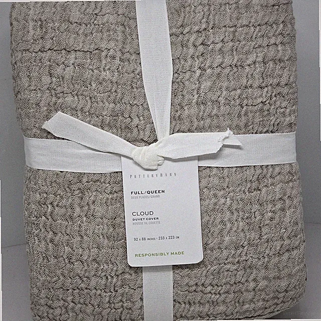 NEW POTTERY BARN CLOUD DUVET COVER Full/Queen Café Au Lait