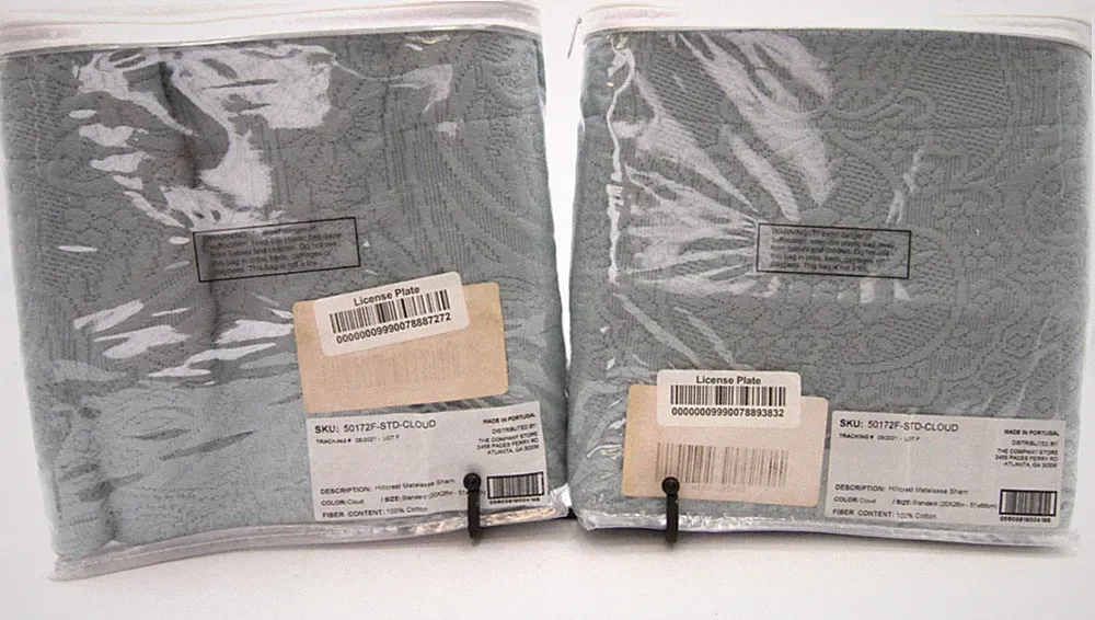 Pair of Hillcrest Matelasse Shams 5017-2F Standard Cloud 20 x 26