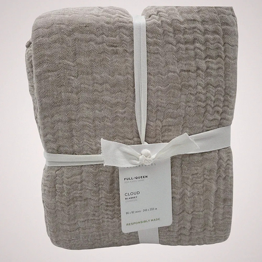 Pottery Barn Cloud Blanket Throw Blanket Full Queen Cafa Au Lait New