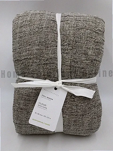 Pottery Barn Cloud Cotton Linen Duvet Cover Loden Green Full Queen #A1345