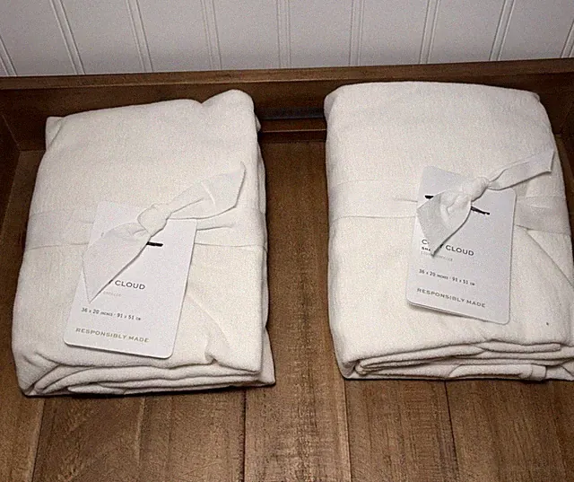 Pottery Barn Cozy Cloud Shams ~ King ~ White ~ Pair