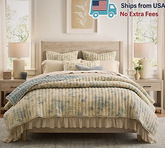 Pottery Barn Floral Cloud Reversible Quilt