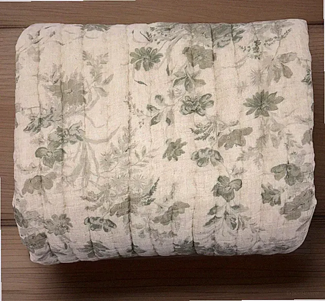 Pottery Barn Floral Cloud Reversible Quilt Green Full/Queen New! Read
