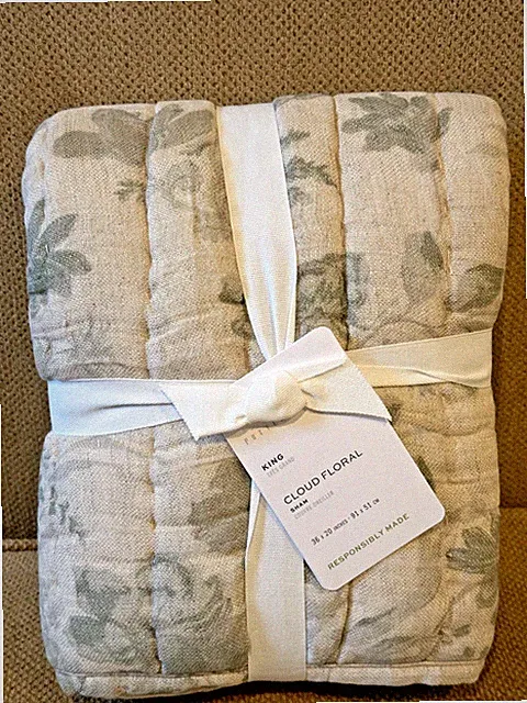 Pottery Barn Floral Cloud Reversible Single(1) Quilted KING Sham Green Multi NEW