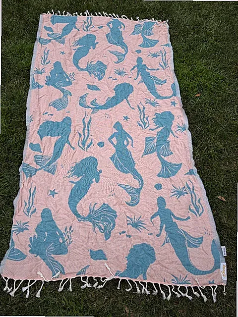 Sand Cloud Beach Towel ˜68"x36" Disney Mermaid Daughters Displayed Never Washed