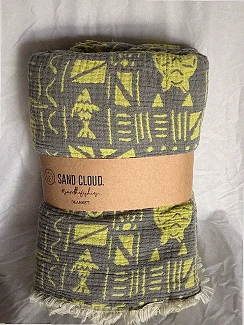 Sand Cloud Stamp Turtle Party Blanket 90" X 90", Brand New!