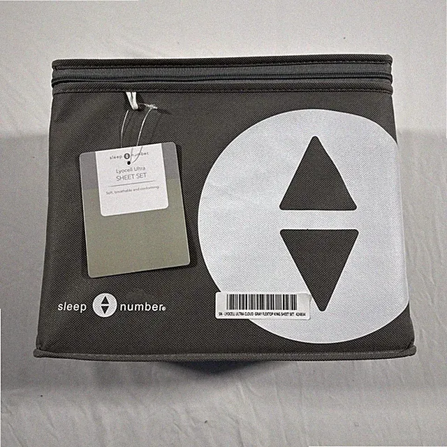 Sleep Number Lyocell Ultra Cloud Gray Flex top King Sheet Set