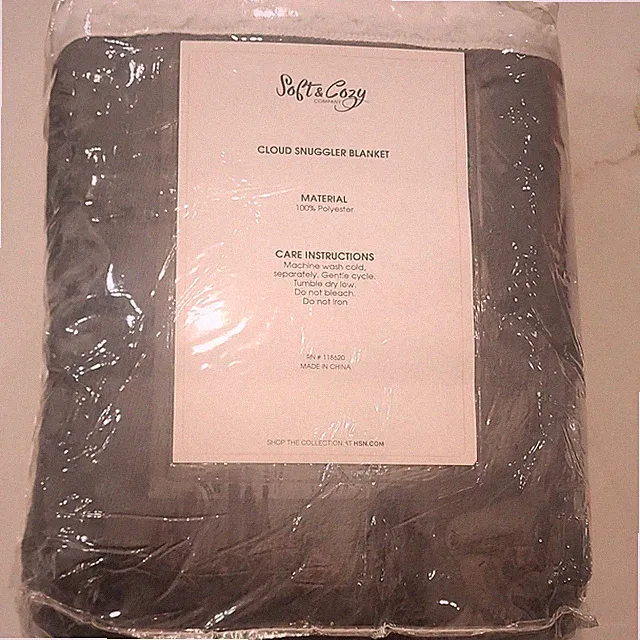 Soft & Cozy Cloud Snuggler Blanket 50 x 60 in 100% Polyester Gray White